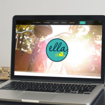 Darstellung der Ella-Lastenrad-Startseite auf einem Laptop-Monitor