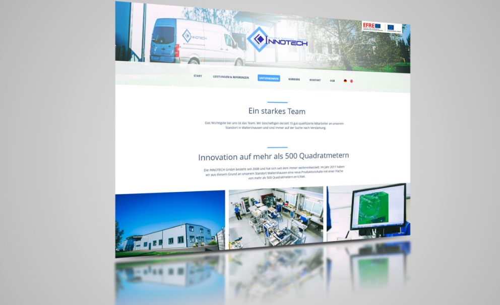 Darstellung der INNOTECH-Unternehmens-Seite