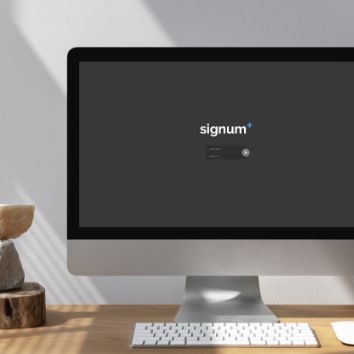 Darstellung des Logins für signum+ auf einem PC-Monitor