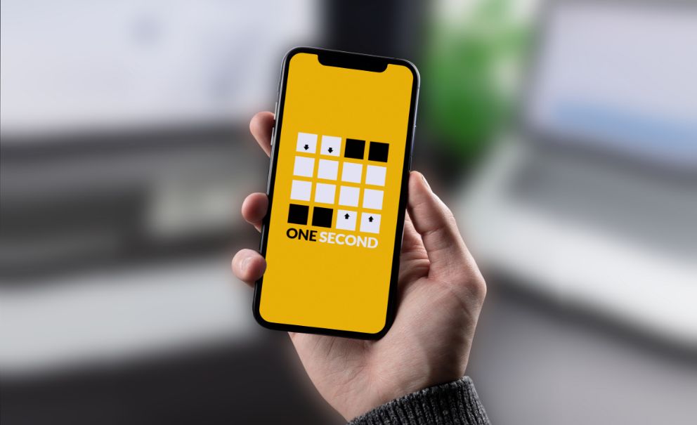 Darstellung der One Second App auf einem Smartphone